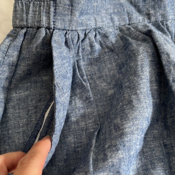 Loft NWT Chambray small skirt flat front a-line with pockets elasticized waist - Picture 6 of 7